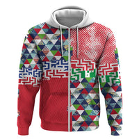 Hawaiian Floral Kakau Tropical Leaves-Sporty Style Zip Hoodie