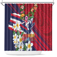 Hawaii Runner-Kakau Art with Lei and Plumeria Shower Curtain