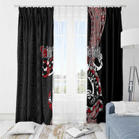 Aotearoa Toitu Te Tiriti Taniko Window Curtain Maori Taniwha Haka - Honour the Treaty