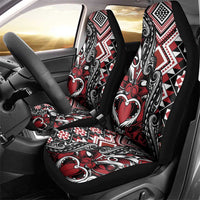 Aotearoa Maori Moko Art with Taniko Half Style Car Seat Cover