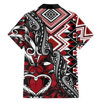 Aotearoa Maori Moko Art with Taniko Half Style Hawaiian Shirt