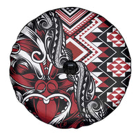 Aotearoa Maori Moko Art with Taniko Half Style Spare Tire Cover