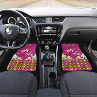 Hawaiian Lei Turtle and Plumeria Car Mats Polynerian Art Tattoo-Plum Pink Color