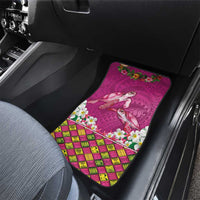 Hawaiian Lei Turtle and Plumeria Car Mats Polynerian Art Tattoo-Plum Pink Color