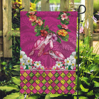 Hawaiian Lei Turtle and Plumeria Garden Flag Polynerian Art Tattoo-Plum Pink Color