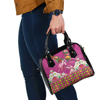 Hawaiian Lei Turtle and Plumeria Shoulder Handbag Polynerian Art Tattoo-Plum Pink Color LT03 - Polynesian Pride
