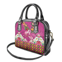 Hawaiian Lei Turtle and Plumeria Shoulder Handbag Polynerian Art Tattoo-Plum Pink Color LT03 - Polynesian Pride