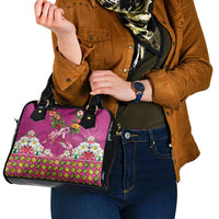 Hawaiian Lei Turtle and Plumeria Shoulder Handbag Polynerian Art Tattoo-Plum Pink Color LT03 - Polynesian Pride