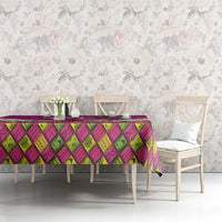 Hawaiian Lei Turtle and Plumeria Tablecloth Polynerian Art Tattoo-Plum Pink Color LT03 - Polynesian Pride