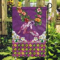 Hawaiian Lei Turtle and Plumeria Garden Flag Polynerian Art Tattoo-Mauve Color