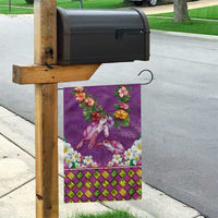 Hawaiian Lei Turtle and Plumeria Garden Flag Polynerian Art Tattoo-Mauve Color