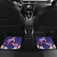 Hawaiian Lei Turtle and Plumeria Car Mats Polynerian Art Tattoo-Navy Color