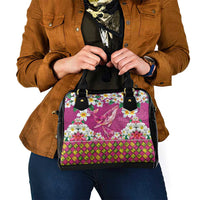 Hawaiian Plumeria and Humpback Whales Shoulder Handbag Polynerian Art Tattoo-Plum Pink Color LT03 - Polynesian Pride