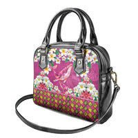 Hawaiian Plumeria and Humpback Whales Shoulder Handbag Polynerian Art Tattoo-Plum Pink Color LT03 - Polynesian Pride