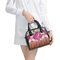 Hawaiian Plumeria and Humpback Whales Shoulder Handbag Polynerian Art Tattoo-Plum Pink Color LT03 - Polynesian Pride