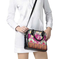 Hawaiian Plumeria and Humpback Whales Shoulder Handbag Polynerian Art Tattoo-Plum Pink Color LT03 - Polynesian Pride