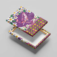 Hawaiian Plumeria and Humpback Whales Canvas Wall Art Polynerian Art Tattoo-Mauve Color LT03 - Polynesian Pride