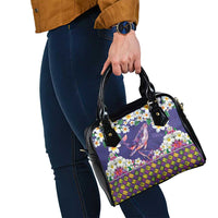 Hawaiian Plumeria and Humpback Whales Shoulder Handbag Polynerian Art Tattoo-Navy Color LT03 - Polynesian Pride
