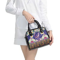 Hawaiian Plumeria and Humpback Whales Shoulder Handbag Polynerian Art Tattoo-Navy Color LT03 - Polynesian Pride