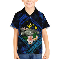 Hawaii Turtle Plumeria Flower Fanciful Family Matching Tank Maxi Dress and Hawaiian Shirt