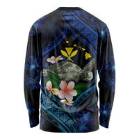 Hawaii Turtle Plumeria Flower Fanciful Long Sleeve Shirt