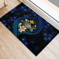 Hawaii Turtle Plumeria Flower Fanciful Rubber Doormat