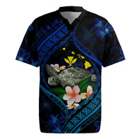Hawaii Turtle Plumeria Flower Fanciful Rugby Jersey