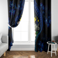 Hawaii Turtle Plumeria Flower Fanciful Window Curtain