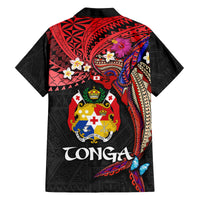 Tonga Emancipation Day Family Matching Off Shoulder Maxi Dress and Hawaiian Shirt Ngatu Humpback Whale Polynesian Flower LT03 - Polynesian Pride