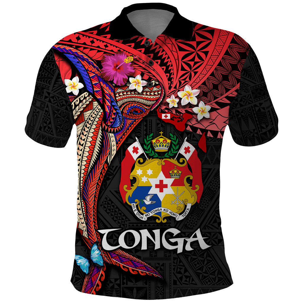 Tonga Emancipation Day Polo Shirt Ngatu Humpback Whale Polynesian Flower