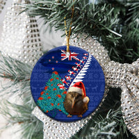 New Zealand Christmas Ceramic Ornament Kiwi Bird Santa and Silver Fern Funny Haka Dance