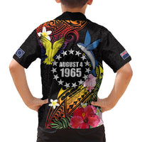 Cook Islands Independence Day Family Matching Tank Maxi Dress and Hawaiian Shirt Maroro and Kakaia with Hibiscus Flower Polynesian Pattern