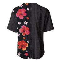 Hawaii Hibiscus and Plumeria Flowers Baseball Jersey Tapa Tribal Pattern Half Style Colorful Mode LT03 - Polynesian Pride