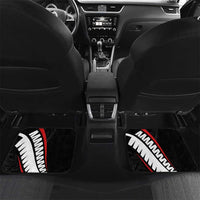 New Zealand Rugby Car Mats Sporty Silver Fern Shape with Maori Tattoos - Polynesian Pride