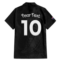 New Zealand Rugby Custom Hawaiian Shirt Sporty Silver Fern Shape with Maori Tattoos - Polynesian Pride