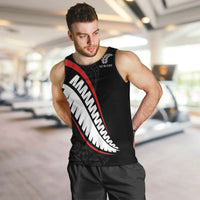 New Zealand Rugby Custom Men Tank Top Sporty Silver Fern Shape with Maori Tattoos - Polynesian Pride