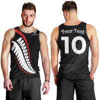New Zealand Rugby Custom Men Tank Top Sporty Silver Fern Shape with Maori Tattoos - Polynesian Pride