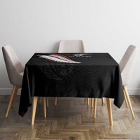 New Zealand Rugby Tablecloth Sporty Silver Fern Shape with Maori Tattoos - Polynesian Pride