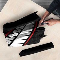 New Zealand Rugby Umbrella Sporty Silver Fern Shape with Maori Tattoos - Polynesian Pride