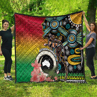 Vanuatu and Australia Together Quilt Kangaroo with Pig Tusk Indigenous Pattern LT03 - Polynesian Pride