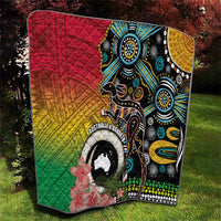 Vanuatu and Australia Together Quilt Kangaroo with Pig Tusk Indigenous Pattern LT03 - Polynesian Pride