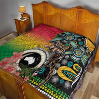 Vanuatu and Australia Together Quilt Kangaroo with Pig Tusk Indigenous Pattern LT03 - Polynesian Pride