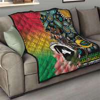 Vanuatu and Australia Together Quilt Kangaroo with Pig Tusk Indigenous Pattern LT03 - Polynesian Pride