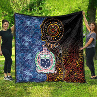 Samoa and Australia Together Quilt Kangaroo and Tribal Hibiscus Aboriginal Pattern LT03 - Polynesian Pride