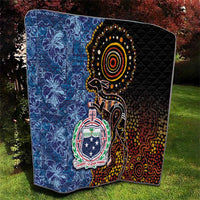 Samoa and Australia Together Quilt Kangaroo and Tribal Hibiscus Aboriginal Pattern LT03 - Polynesian Pride