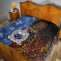Samoa and Australia Together Quilt Kangaroo and Tribal Hibiscus Aboriginal Pattern LT03 - Polynesian Pride