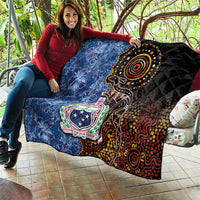 Samoa and Australia Together Quilt Kangaroo and Tribal Hibiscus Aboriginal Pattern LT03 - Polynesian Pride