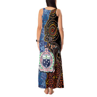 Samoa and Australia Together Tank Maxi Dress Kangaroo and Tribal Hibiscus Aboriginal Pattern LT03 - Polynesian Pride