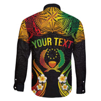 Personalised Pohnpei Independence Day Family Matching Puletasi and Hawaiian Shirt Polynesian Tattoo and Plumeria Reggae Color