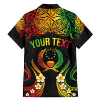 Personalised Pohnpei Independence Day Family Matching Short Sleeve Bodycon Dress and Hawaiian Shirt Polynesian Tattoo and Plumeria Reggae Color LT03 - Polynesian Pride
